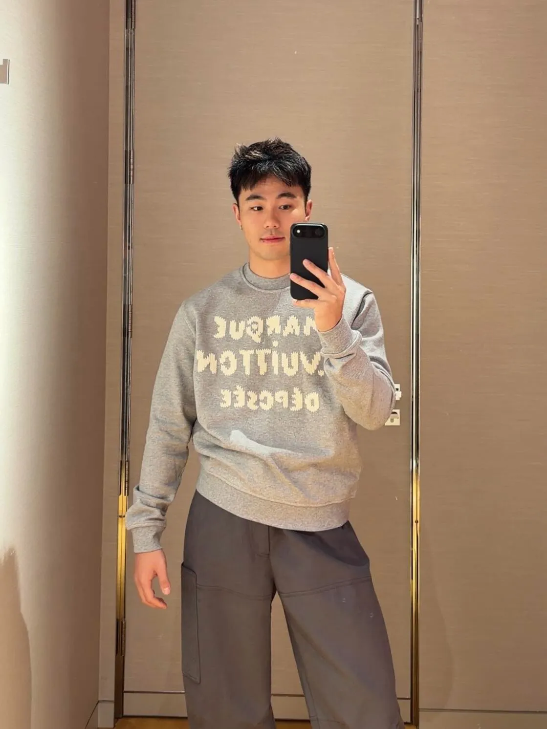Louis Vuitton/Louis Vuitton embroidered logo crew neck sweatshirt